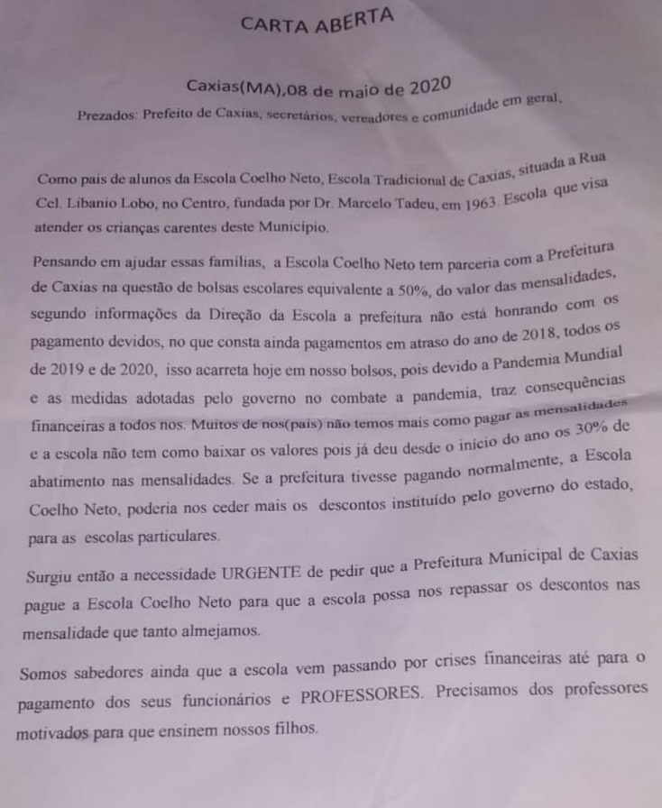 Carta aberta aos meus alunos - Hoje participei de um evento da escola